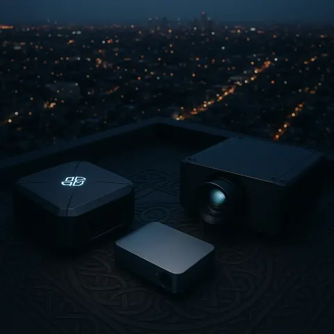 Panoramic Rooftop View Overlooking Illuminated City Lights Sets the Stage