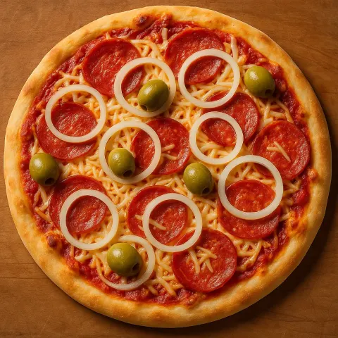 Homemade Pizza Topped with Pepperoni