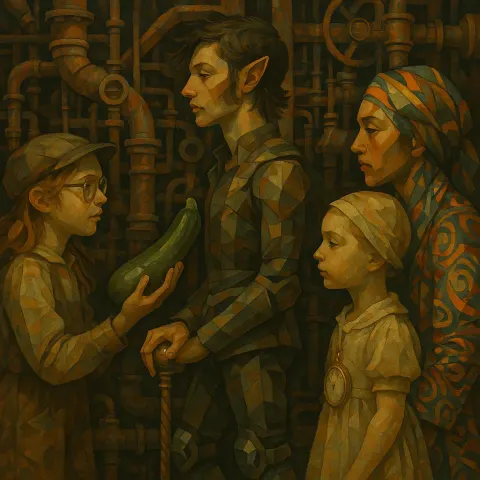 Androgynous Figure—their Side Profile Distinguished by Flared Mutton Chops