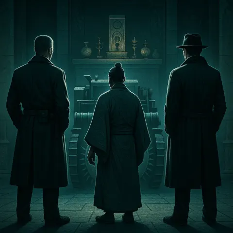 Two Detective-coated Figures