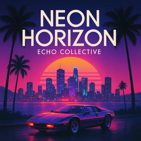 Striking and Contemporary Artwork for an Indie-electronic Album Called "Neon