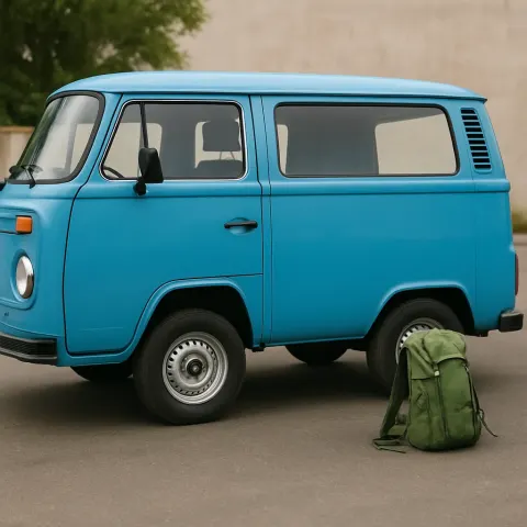 Picture of a Blue Van