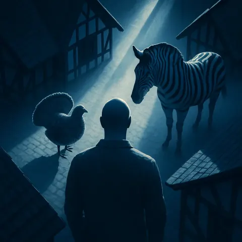 Scene Unfolds with Abstract and Mesmerizing Visuals Where a Lone