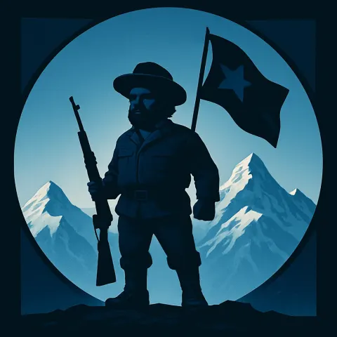 Diminutive Male Revolutionary Leader in Sturdy Combat Boots Stands Resolutely