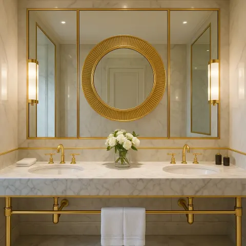 Luxurious Bathroom with a Marble Countertop