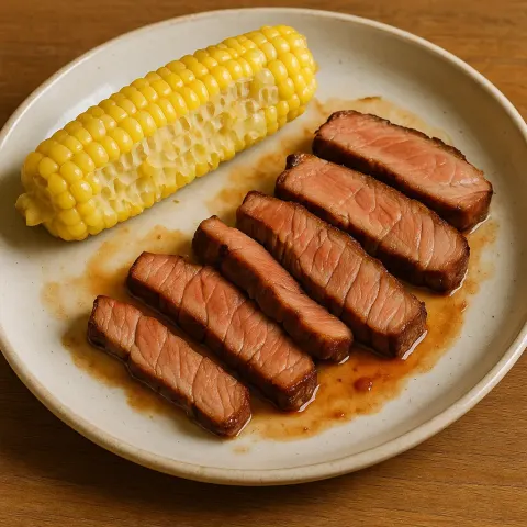 Dish Featuring a Corn Cob with Some Kernels Removed
