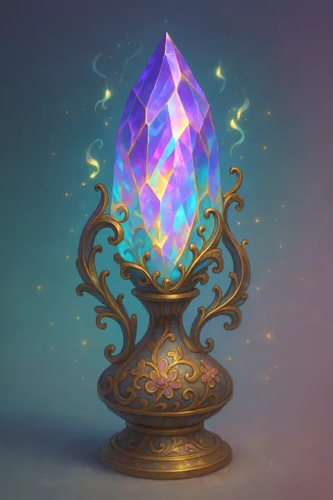Fantastical Crystal Lamp Radiating Vibrant Magic