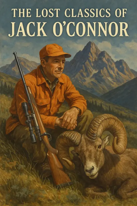 Hunter Sitting on Grass near a Mountain Backdrop