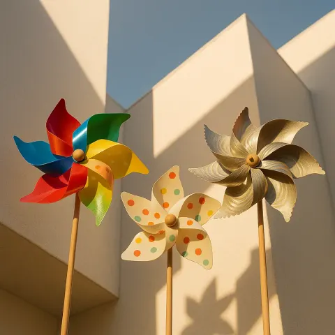 Three Distinctly Styled Pinwheels Are Centrally