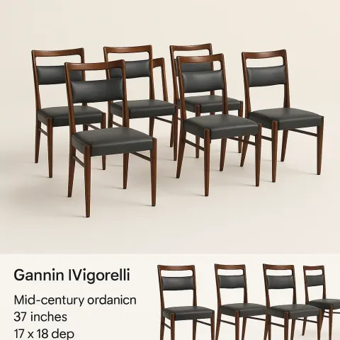 Collection of Eight Elegant Dining Chairs from the Mid-century Period