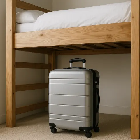 Picture Showing a Suitcase Positioned Beneath a Loft Bed
