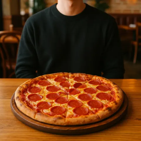 Person Sitting at a Wooden Table