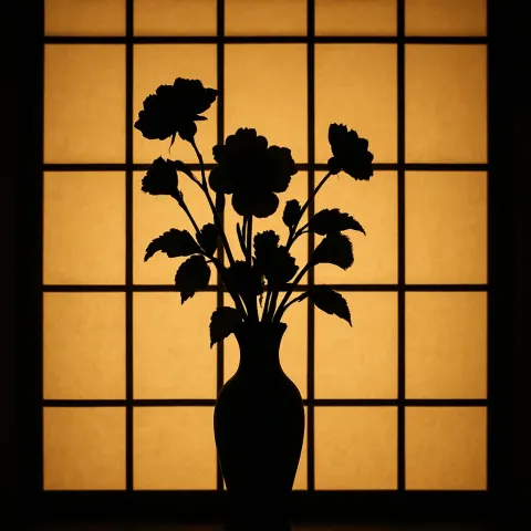 Dark Vase with Flowers