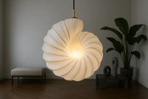 Compose a Photograph Depicting a Contemporary Pendant Lamp