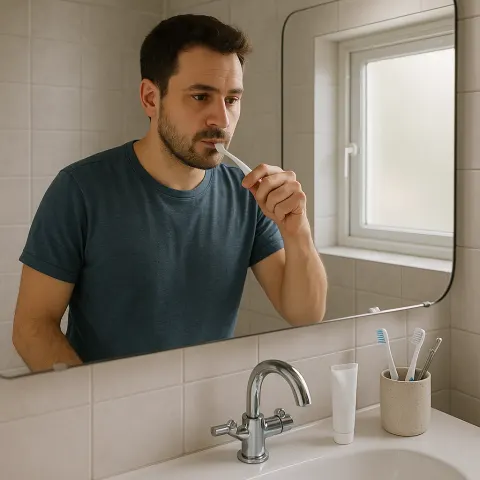 In a Bathroom with a Silver Faucet Sink