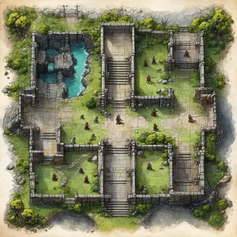 Full Color Fantasy Dungeon Map