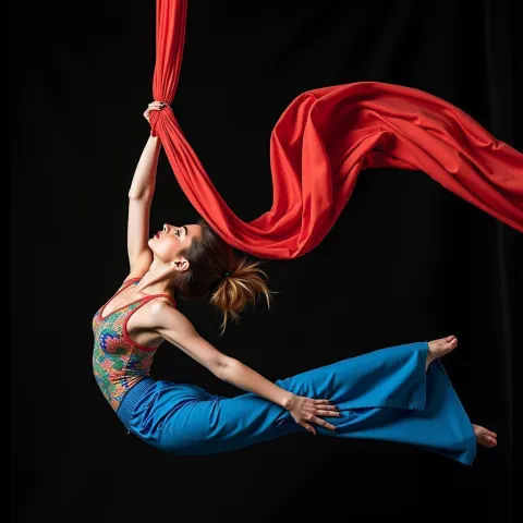 Aerial Silks in Vibrant ColorPlus Motion