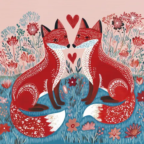 Slavic tails green print love
