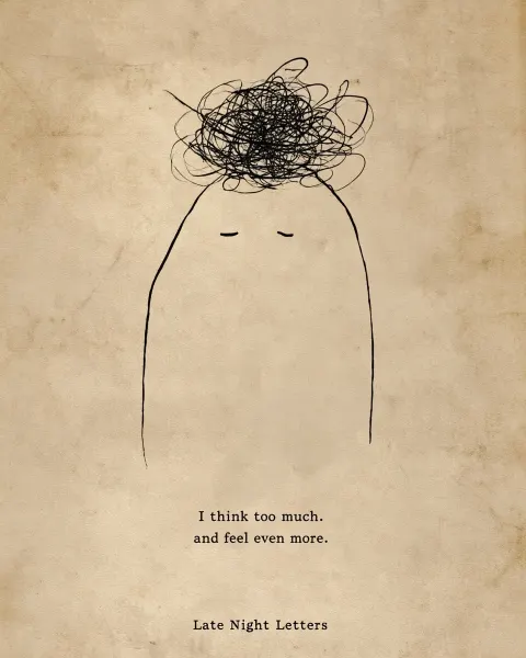 Minimal emotional quote poster for Late Night Letters