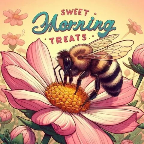 Busy Bee Sipping Nectar in Morning