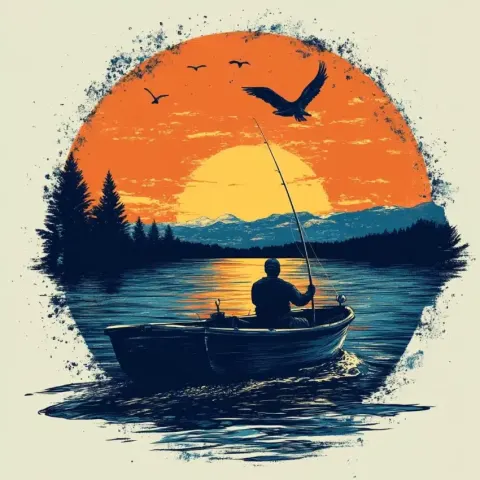 Fishing Themed T Shirt Design