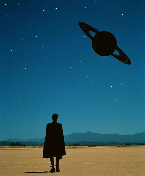 Cult of Saturn and the quantum void of the algorithm. Dark ages wanderer. Millions of stars. 1980s r