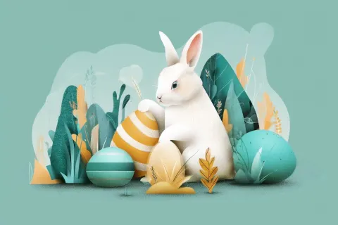 Easter graphic, simple and elegant style