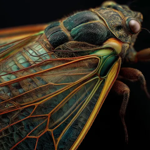 Fine detail of a cicada wing
