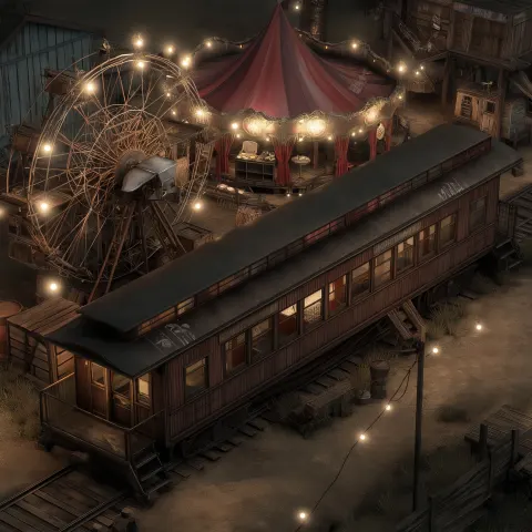 Ghost train, dark ride, spookhouse carnival trailer