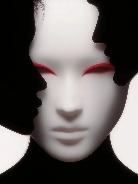 A realistic portrait, precisely framed to show the face, neck