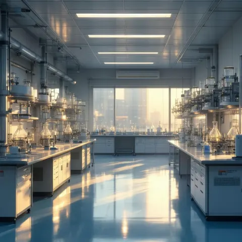 Empty Research Laboratory in Shinkai Golden Light