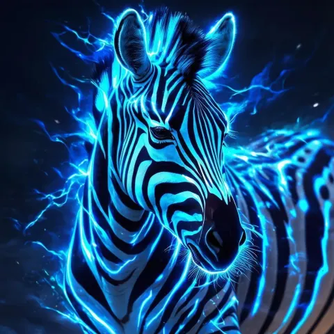 Electric Blue Striped Zebra Anime Key Visual