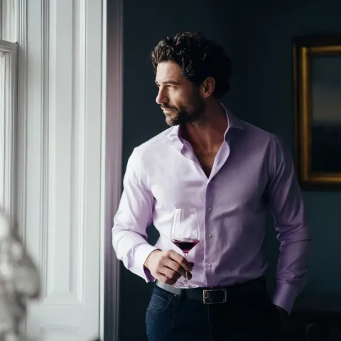 Editorial lifestyle portrait of an elegant modern man