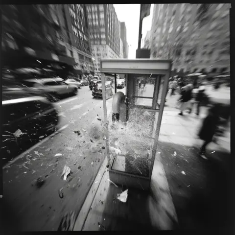 In the style of Roger Ballen, ultra wide angle surreal black and white lomography style photograph