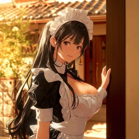 A beautiful mature Japanese woman, age 28, long silky black hair, large breasts