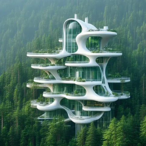 Futuristic Architecture Woven Into Living Forest
