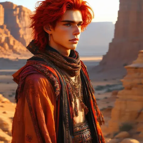 Red Haired Desert Boy in Elegant 3D
