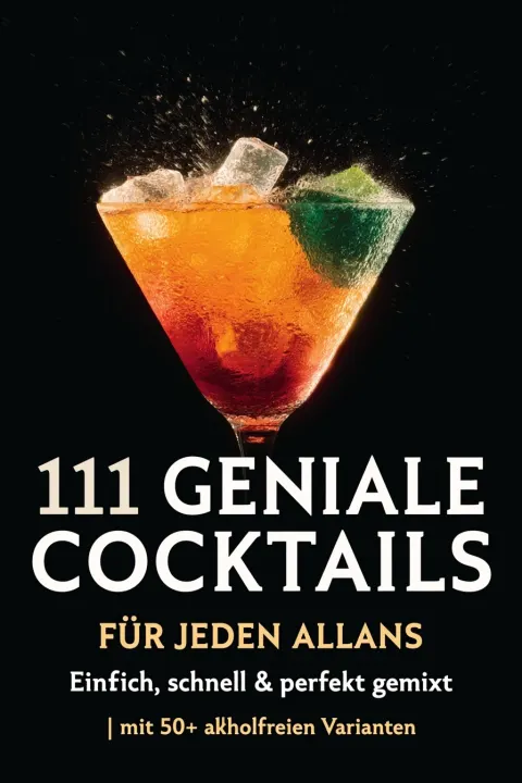 Ultra-realistic cinematic cocktail book cover, dark dramatic bar style. Scene: One glowing cocktail