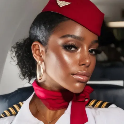 A beautiful flight attendant