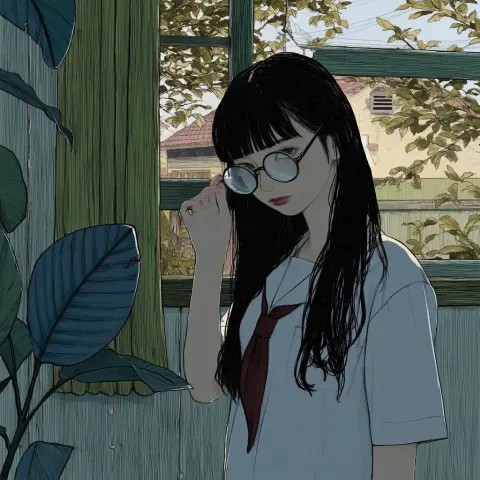 Young Woman Wearing Glasses