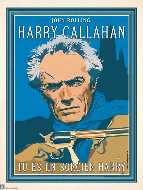 The cover of John Rolling's book "Harry Callahan" in the style of vector illustration with in the do