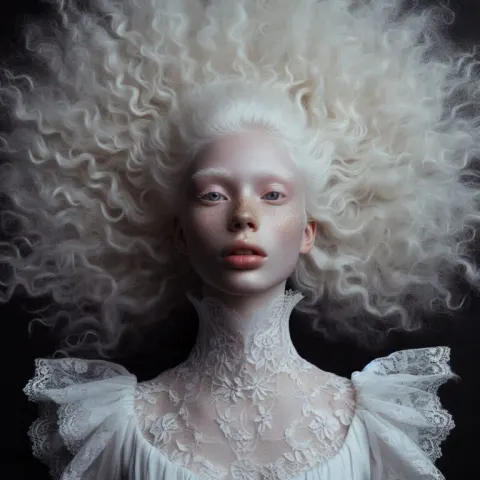 Ethereal Portrait of Young Albino Woman
