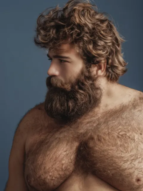 Candid cinematic scene, chubcore, charm, fat, male, vogue, hirsute, gladiator, details