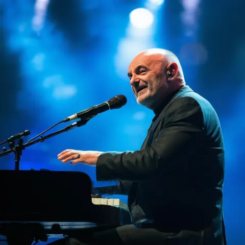 Phil Collins Commanding the Stage in Light