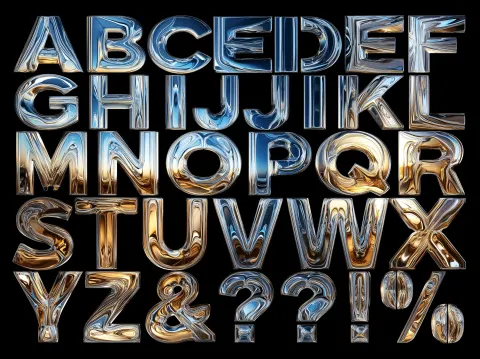 Complete alphabet sheet: "ABCDEF", "GHIJKL", "MNOPQR", "STUVWX", "YZ&?!%"