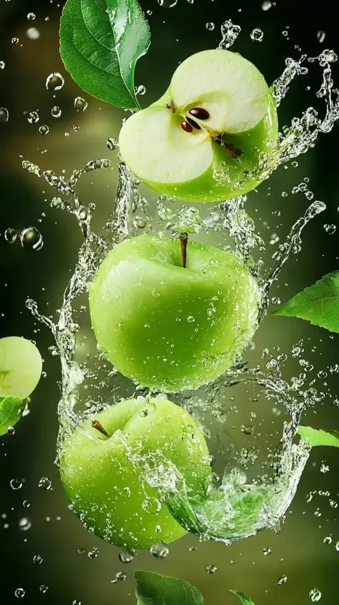 Graphic Half Green Apple