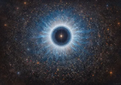Sunbursting magnetic heartenergy, visualised energy beams, manifested visual rays
