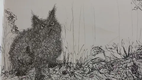 A very badly drawn cat