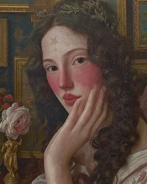 A jungian dream, A psychedelic weirdcore woman, soft gentle face, as above so below