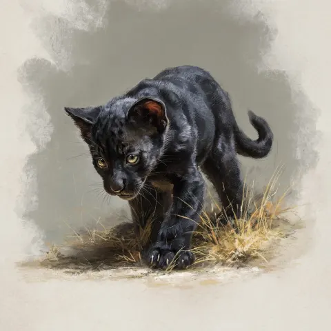 A D&D Displacer beast kitten on the prowl